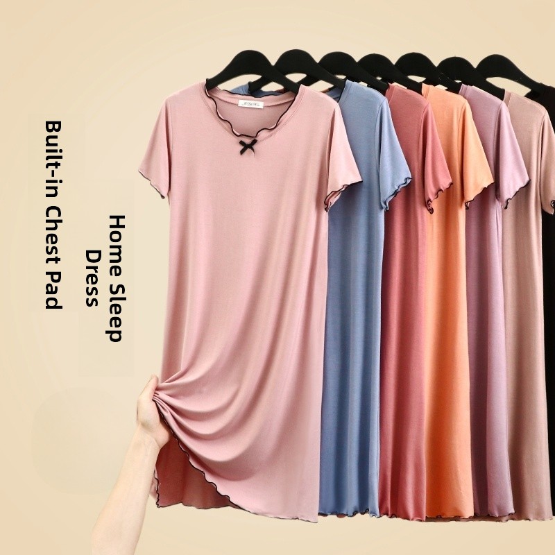 Maternity Wear - فستان نوم نسائي صيفي من المودال