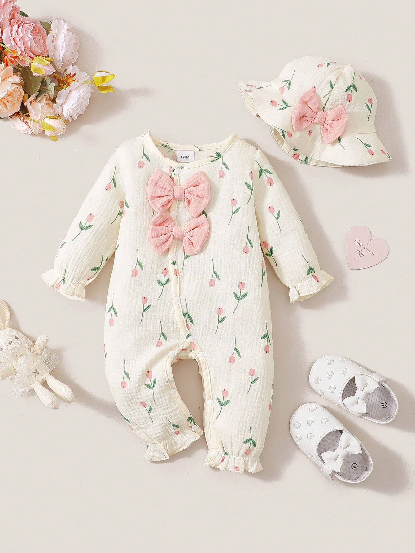 طقم رومبير طويل الأكمام من قما - مراجعة Newborn Baby Girl Romper Floral وسعره