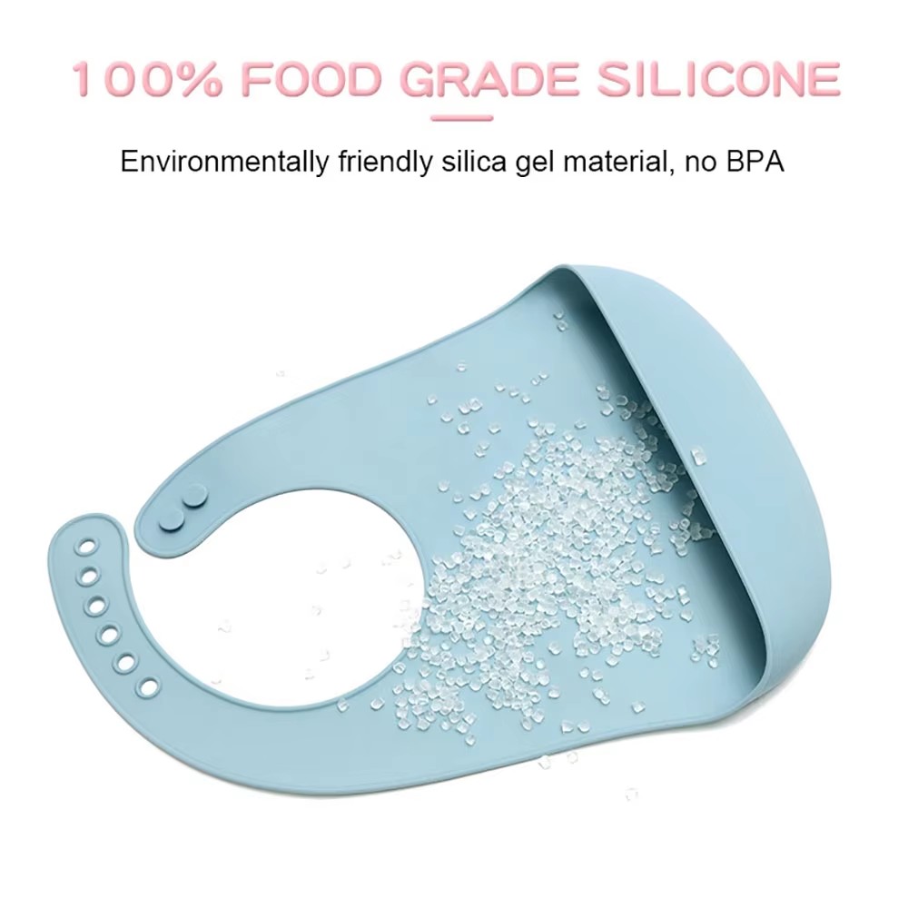 1 قطعة من مرايل الأطفال المصنو - مراجعة Waterproof Baby Bibs Silicone وسعره
